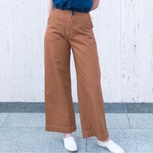 Esby twill cotton wide leg pant